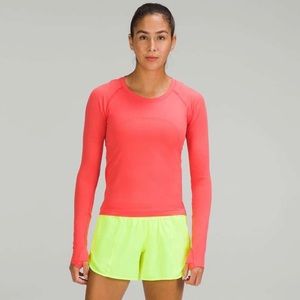 Lululemon pale raspberry long sleeve 2.0 race length swiftly tech